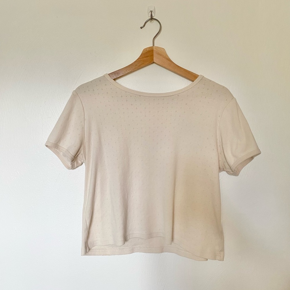 Neuflora Pointelle Classic Cream Women's Top